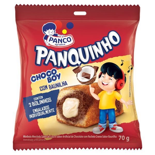 Bolo Panquinho Recheado Chocolate Boy 70g