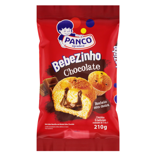 Bolo Panco Bebê Recheado Chocolate 210g