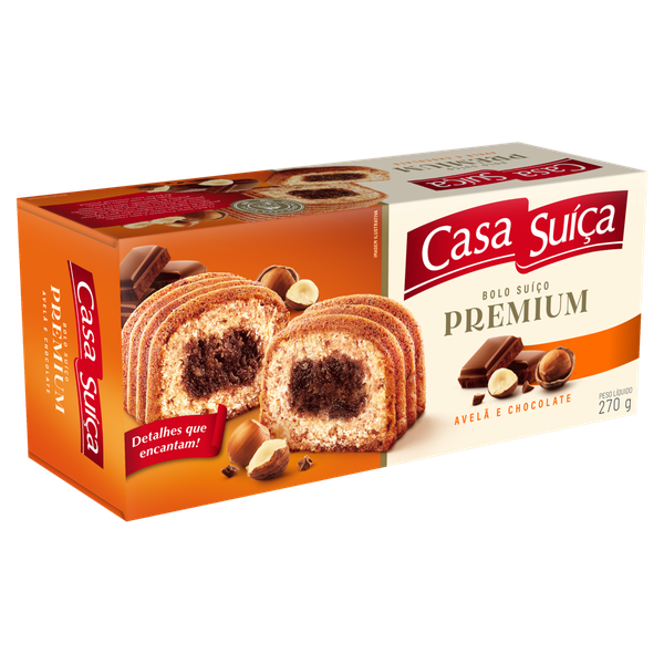 Bolo Casa Suíça Premium Avelã e Chocolate 270g