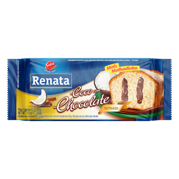 Bolo Renata Recheado Coco com Chocolate 300g
