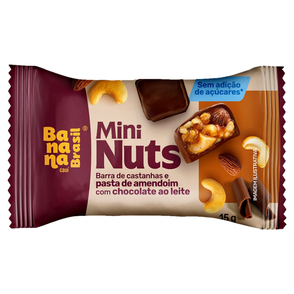 Bombom Banana Brasil Nuts Bites Chocolate Ao Leite 15g
