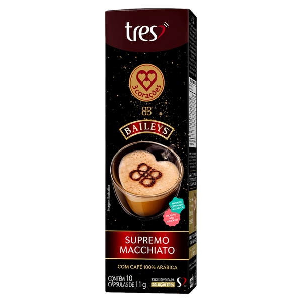 Cápsulas de Café 3 Corações Baileys Supreme Macchiato 10x11g
