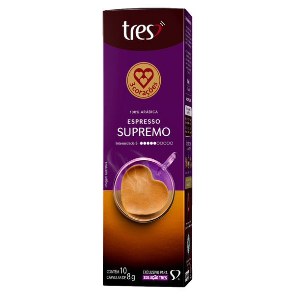 Cápsulas de Café 3 Corações Espresso Supre 10x8g
