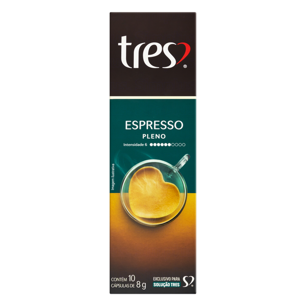 Cápsulas de Café 3 Corações Espresso Pleno 10x8g