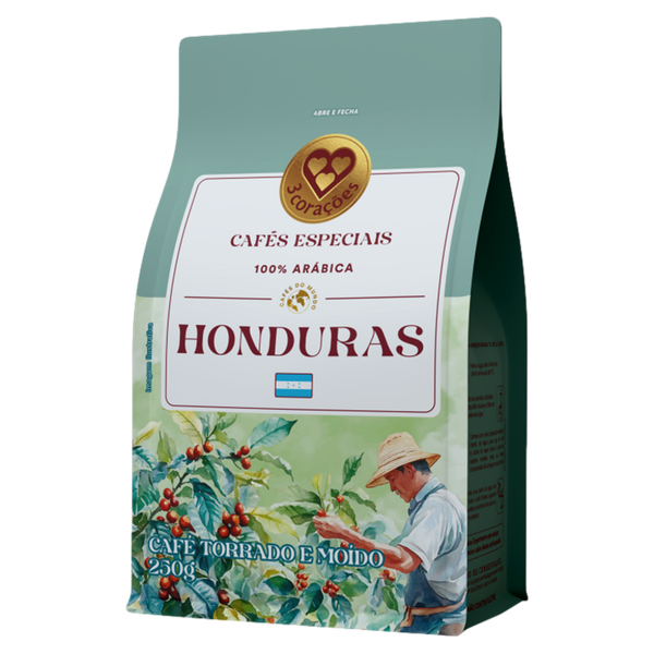 Café 3 Corações Cafés do Mundo Torrado e Moído Honduras Pouch 250g