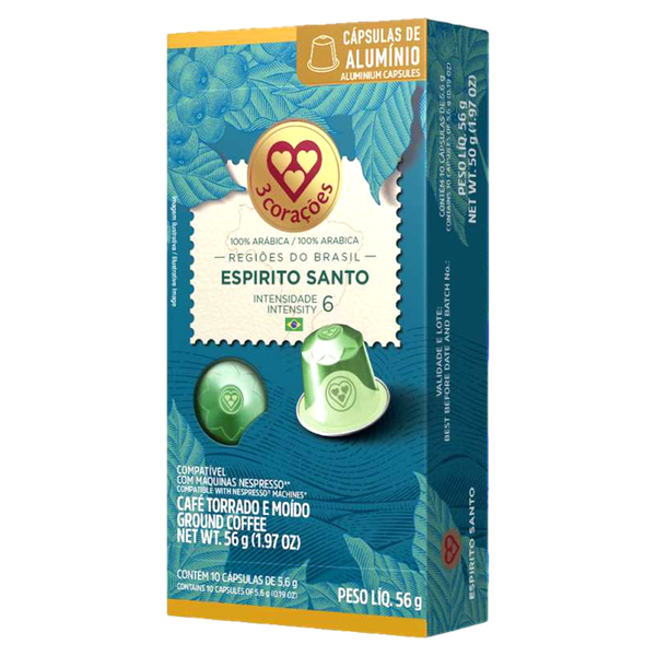 Cápsulas de Café 3 Corações Espírito Santo 10x5,6g