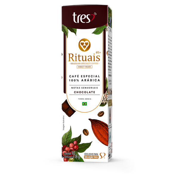 Cápsulas de Café 3 Corações Rit Moído Chocolate 80g