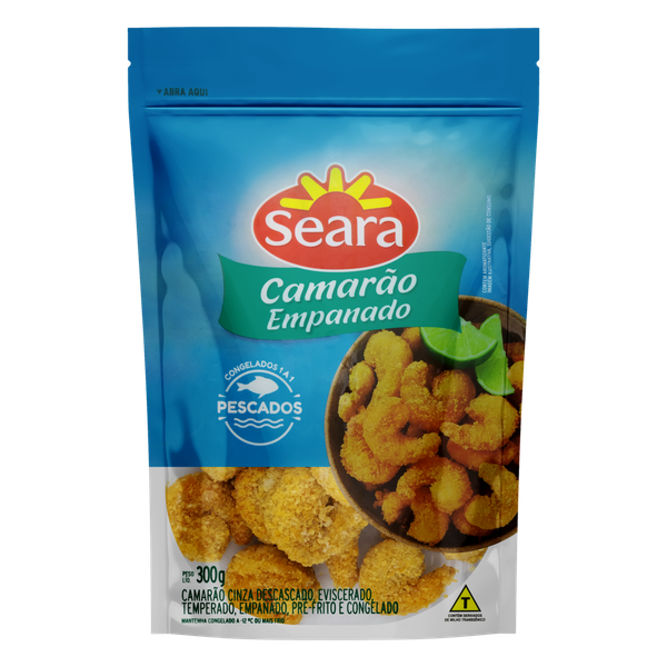 Camarão Cinza Empanado Seara Congelado 300g