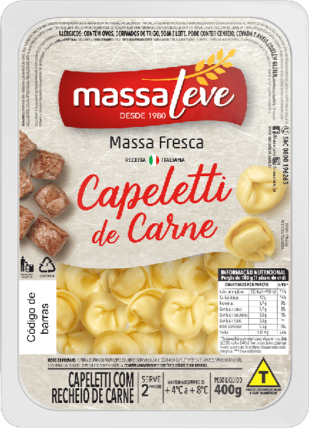 Capeletti Massa Leve 400g, Carne
