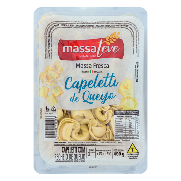 Capeletti Massa Leve Queijo 400g
