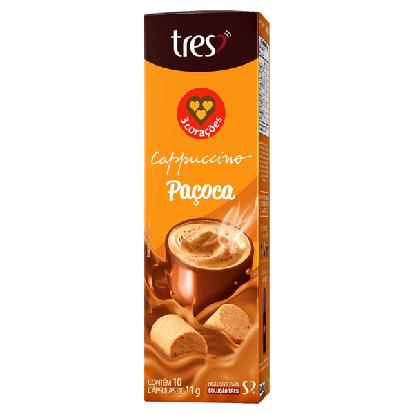 Cápsulas de Cappuccino 3 Corações Paçoca 110g