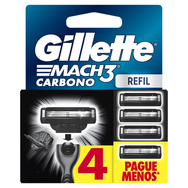 Carga Gillette Mach3 Carbono 4 Unidades