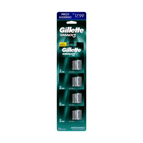 Carga Gillette Mach3 Cartela 4x2 Unidades