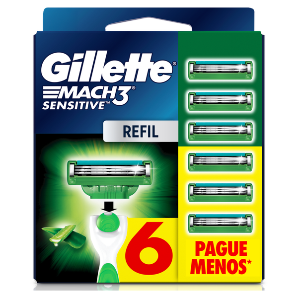 Carga Gillette Mach3 Sensitive Leve 6 Pague 5
