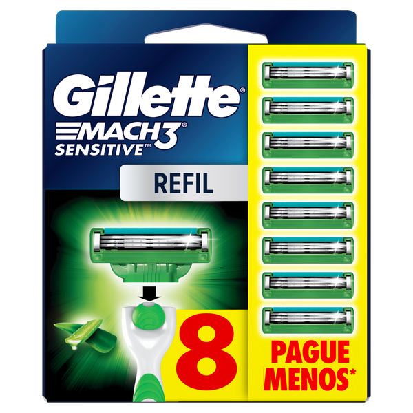 Carga Gillette Mach3 Sensitive Leve 8 Pague 6