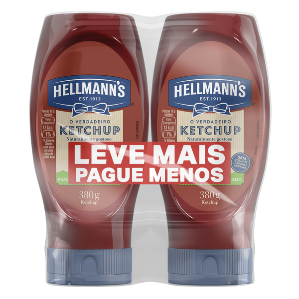 Catchup Hellmanns Sqz Lv M para Menos 2x380G