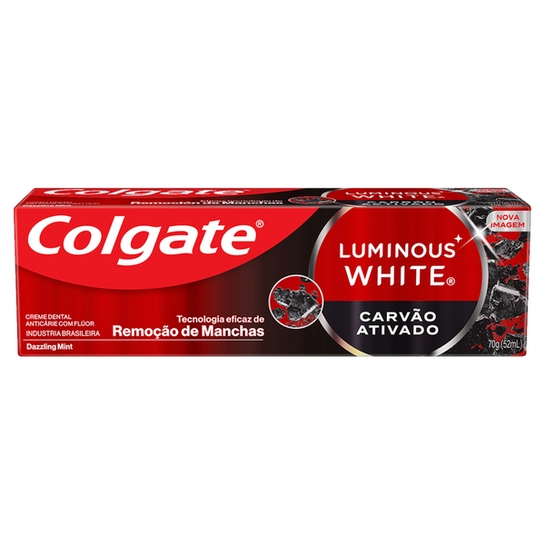 Creme Dental Colgate Luminous White Carvão Ativado 70g