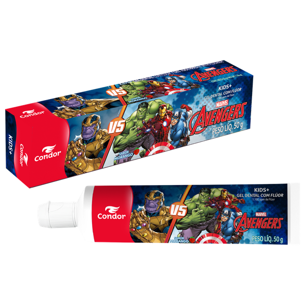 Creme Dental Gel Condor Avengers com Flúor 50g