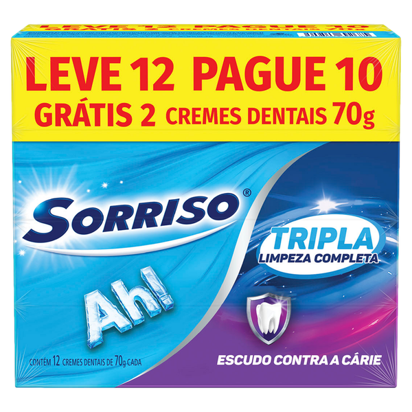 Creme Dental Sorriso Tripla Limpeza Complete Leve 12 Pague 10 70g