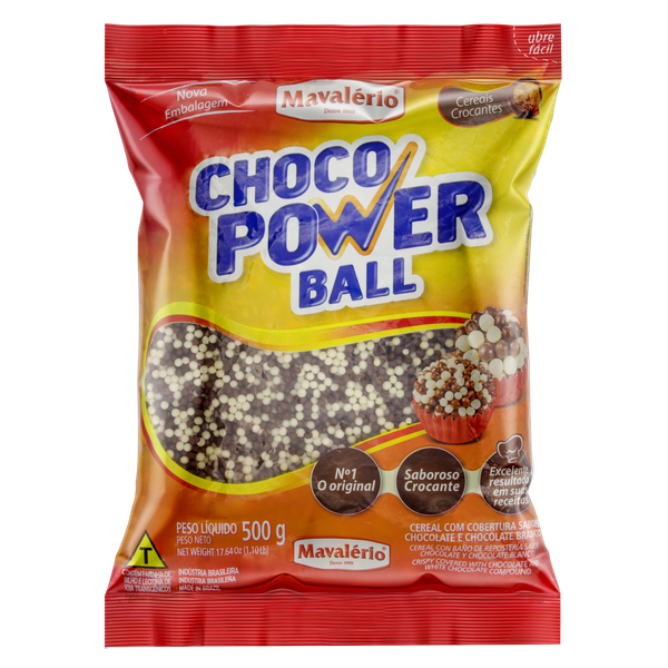 Conf Chocopower Mavalério Micro Branco Ao Leite 500g