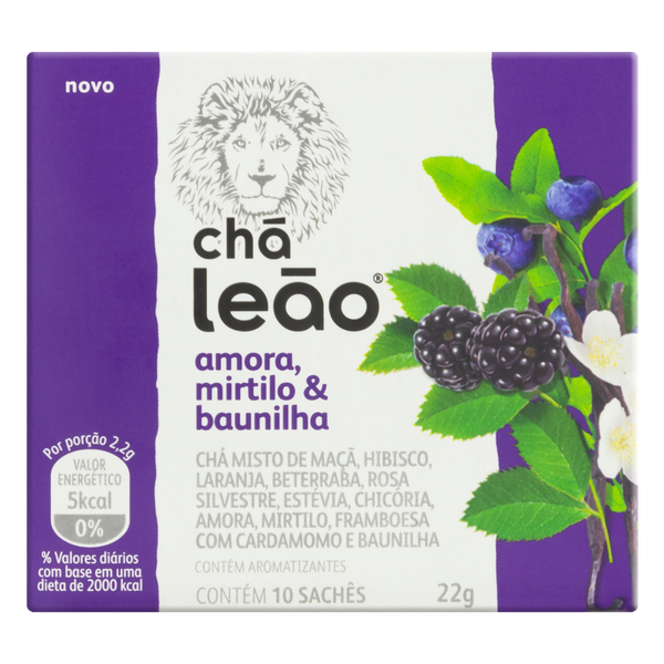 Chá Leão Amora Mirt Baunilha 22g