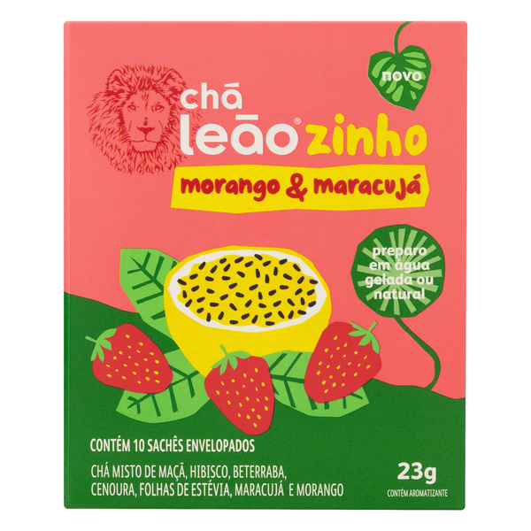 Chá Leãozinho Morango e Maracujá 23g
