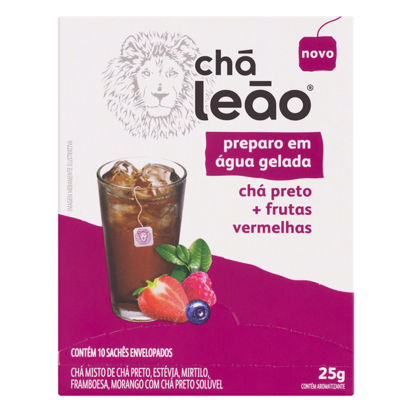 Chá Preto Leão Cold Brew Frutas Vermelhas 25g