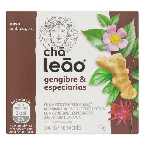 Chá Leão Gengibre e Especiarias 16g