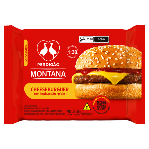 Cheeseburguer Congelado Perdigão Montana Catchup E Picles 145g