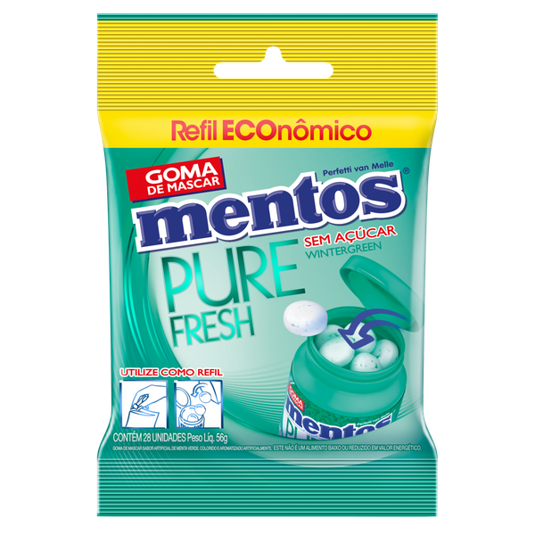 Chicle Mentos Zero 28 Unidades Pure Fresh Wtgreen 56g