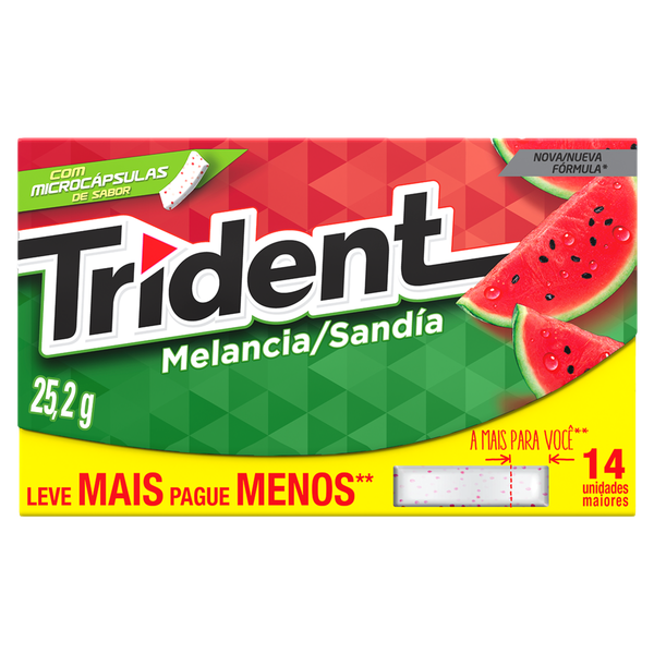 Chicletes Trident 14 Unidades Melância 25,2g