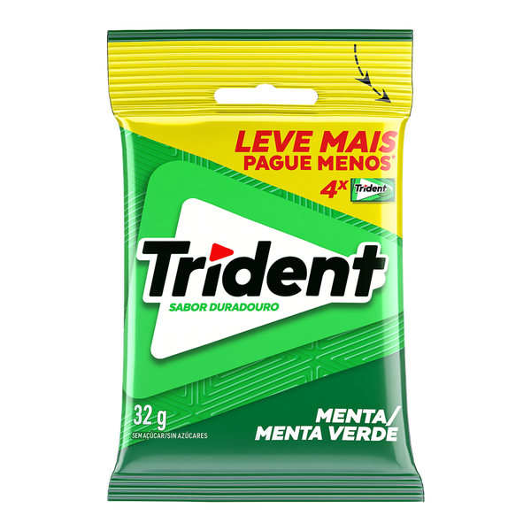 Chiclete Trident Bag Menta 4 Unidades 32g