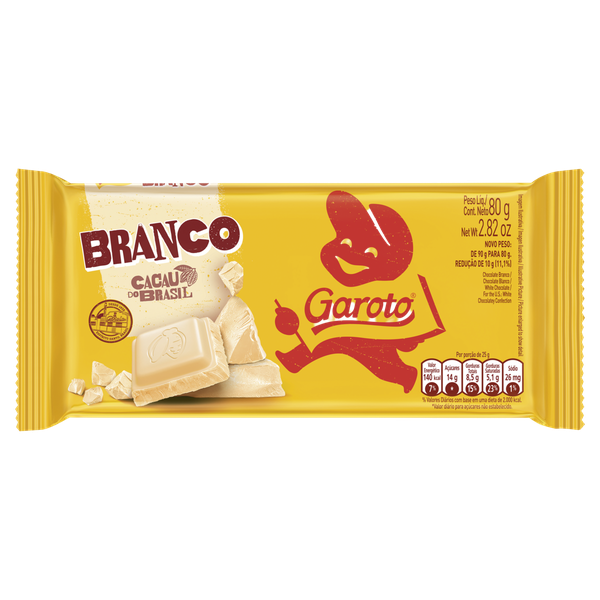 Chocolate Barra Branco Garoto 80g