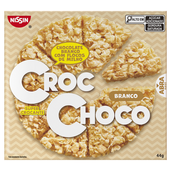 Chocolate Croc Chocolate Nissin Branco 44g