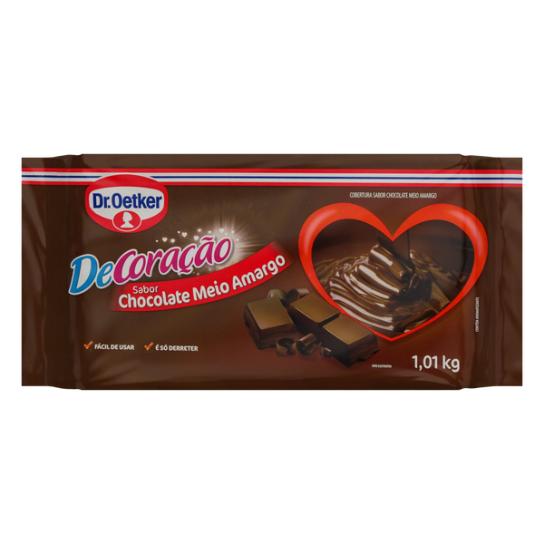 Chocolate Cobertura Dr. Oetker Meio Amargo 1,01kg