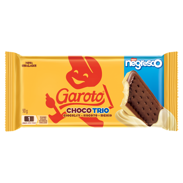 Chocolate Recheado Biscoito Negresco Garoto 90g