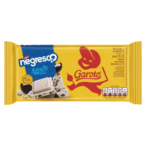 Chocolate Barra Branco Negresco Garoto 80g