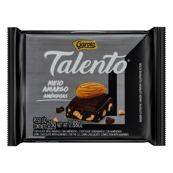 Chocolate Garoto Talento Meio Amargo 25g