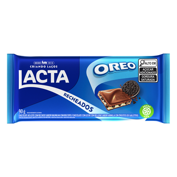 Chocolate Lacta Ao Leite Recheado Oreo 90g