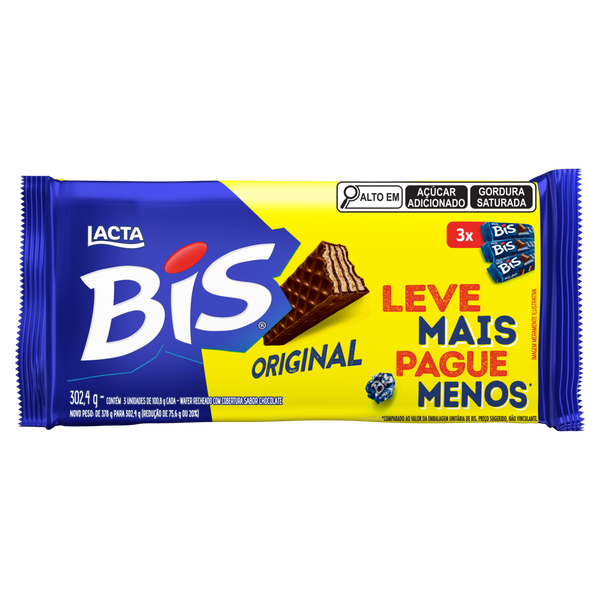 Chocolate Lacta Bis ao Leite Leve Mais Pague Menos 302,4g