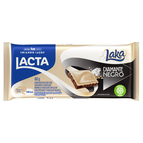 Chocolate Lacta Diamante Negro e Laka 80g