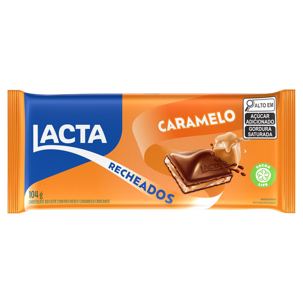 Chocolate Lacta Recheado Caramelo 104g