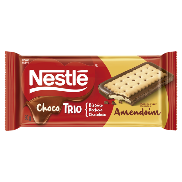 Chocolate Nestlé Recheado Biscoito Amendoim 90g