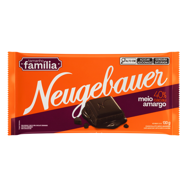 Chocolate Neugebauer Meio Amargo 40% Cacau Família 130g
