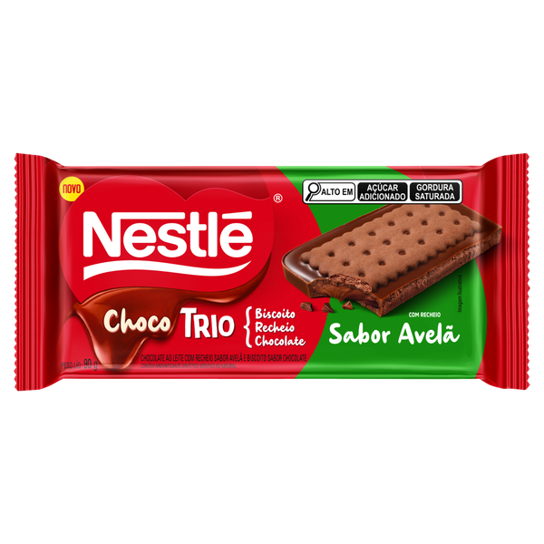 Chocolate Nestlé Trio Barra Chocolate Avelã 90g