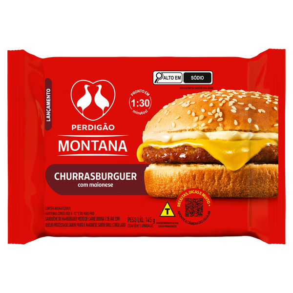 Churrasburguer Montana Maionese Grill Perdigão 145g