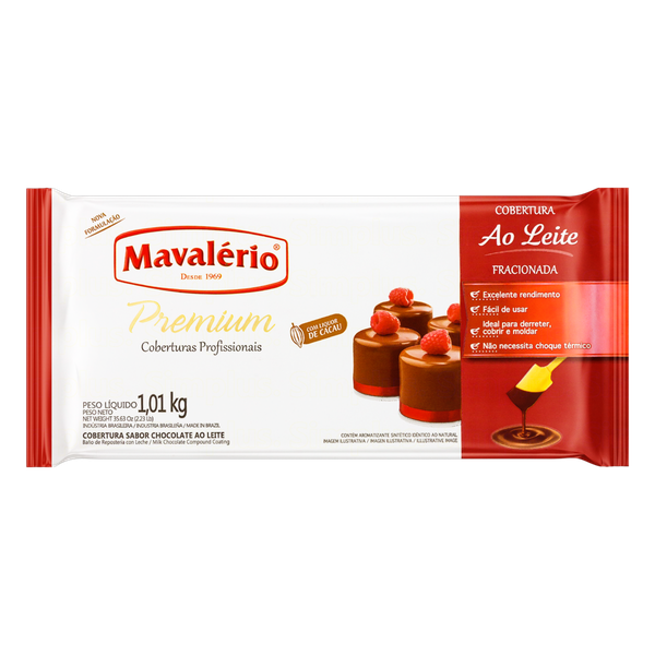 Cobertura Mavalério Premium Barra ao Leite 1,01kg