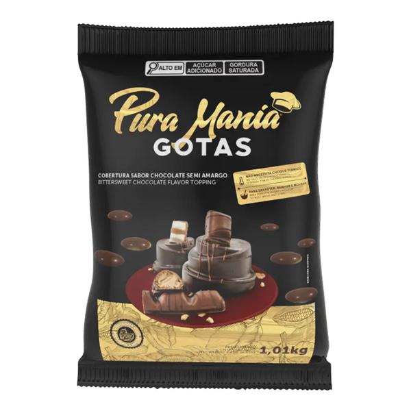 Cobertura Roma Pura Mania Gotas 1,010Kg Semi Amargo