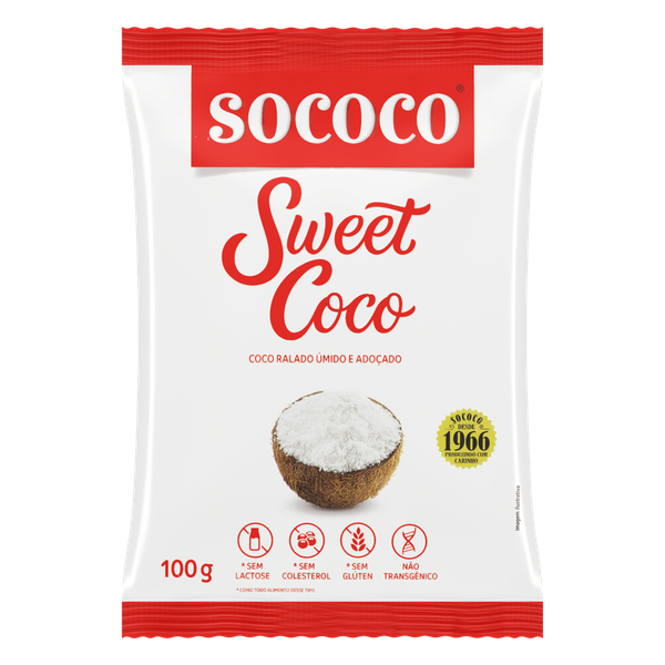Coco Ralado Sococo Úmido Adoçado 100g