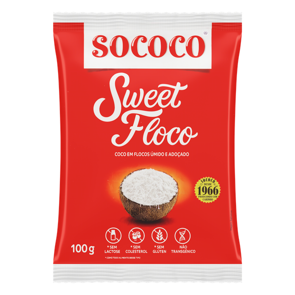 Coco Ralado Sococo Sweet Floco Úmido 100g